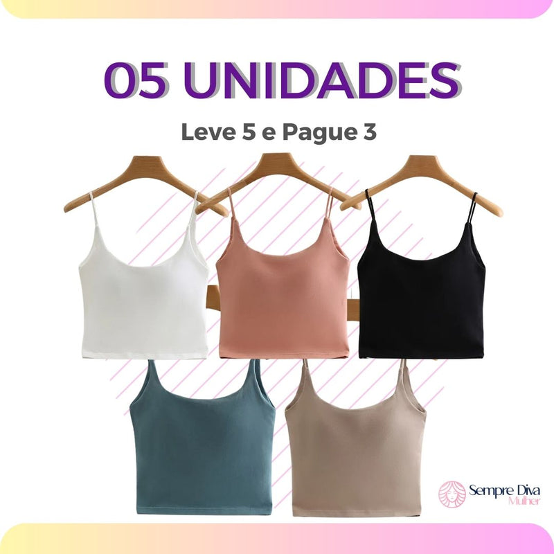 Cropped Sutiã com Tecido Antibacteriano Pague 2 Leve 3 - Frete Grátis