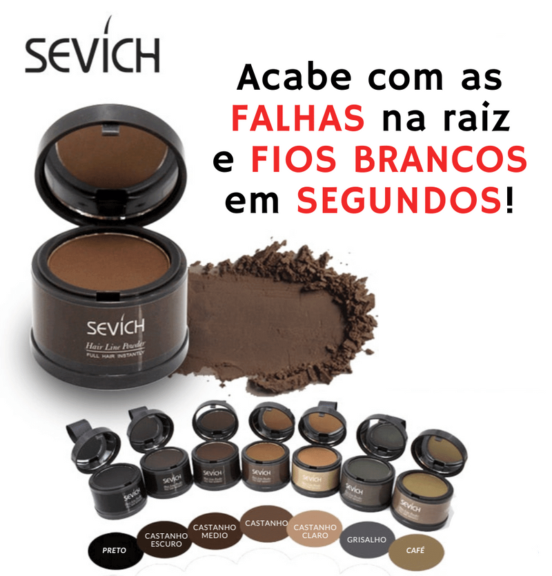 Pó Maquiagem para Cabelo a prova D'agua - SEVÍCH ✅