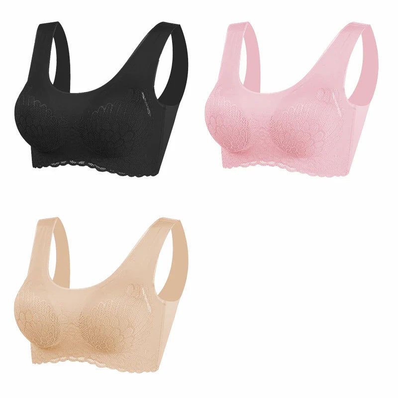 Sutia Sem Costura Efeito Silicone de Renda  - Compre 2 Leve 3