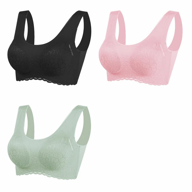 Sutia Sem Costura Efeito Silicone de Renda  - Compre 2 Leve 3