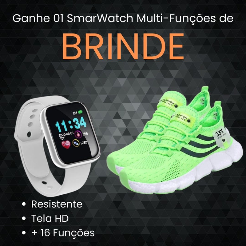 Tênis Unisex Sportivo + SmartWatch (BRINDE).