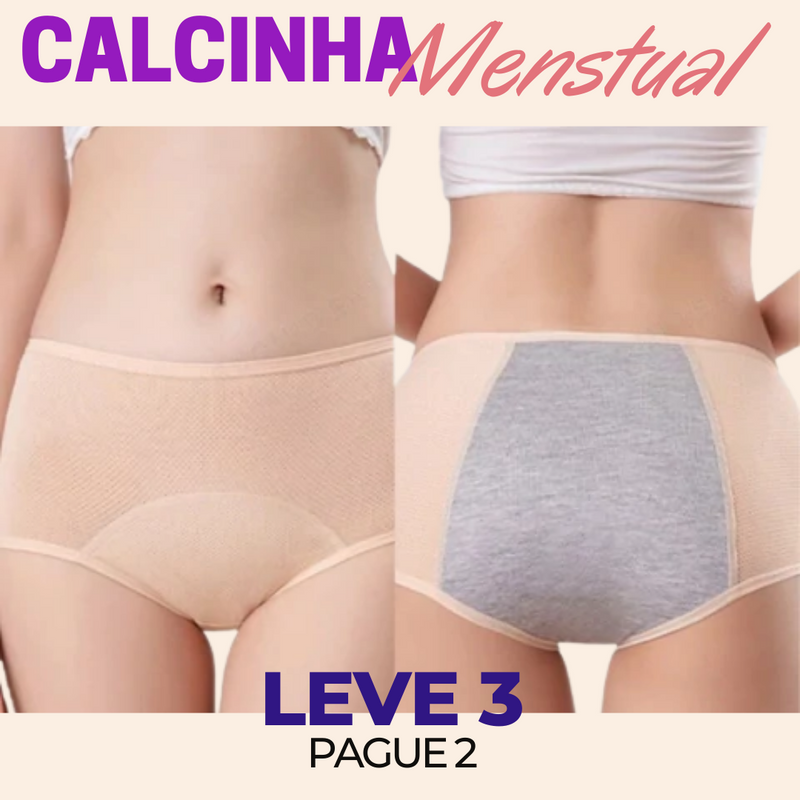 Calcinha Antivazamento Urinário/Menstrual - Leve 03 Pague 02